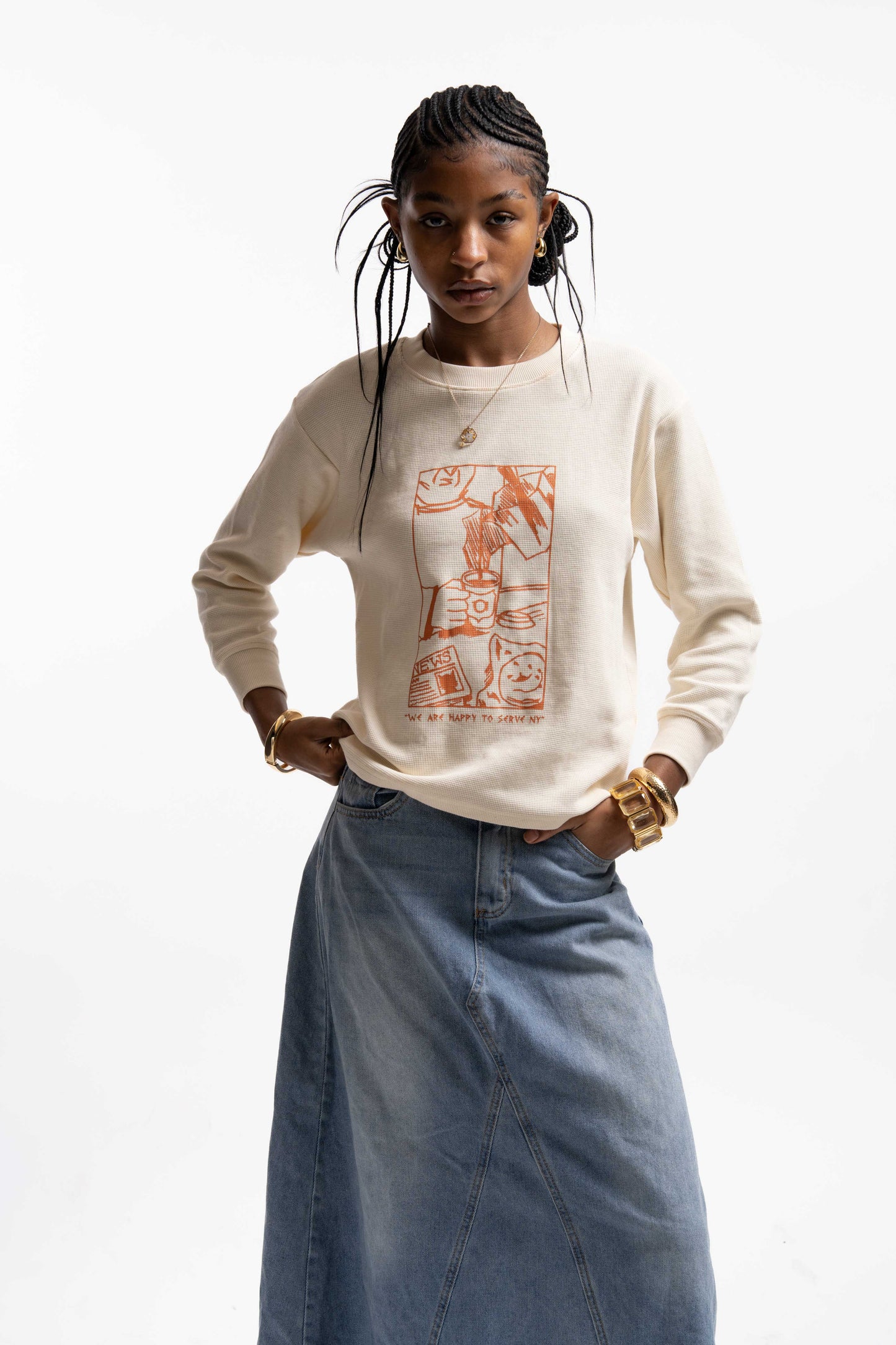 Happy To Serve NY Waffle Knit